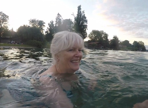 Chris polar bear swimming
