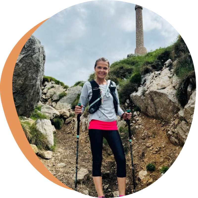 A photo of Christina a Cancer Support Switzerland counsellor who took part in the Steps for Cancer Support fitness and fundraising challenge.