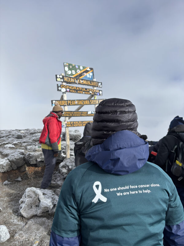 a photo of alex climbing the kilimanyaro for Cancer Support