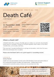 Flyer for Death Café event 11 November 2026